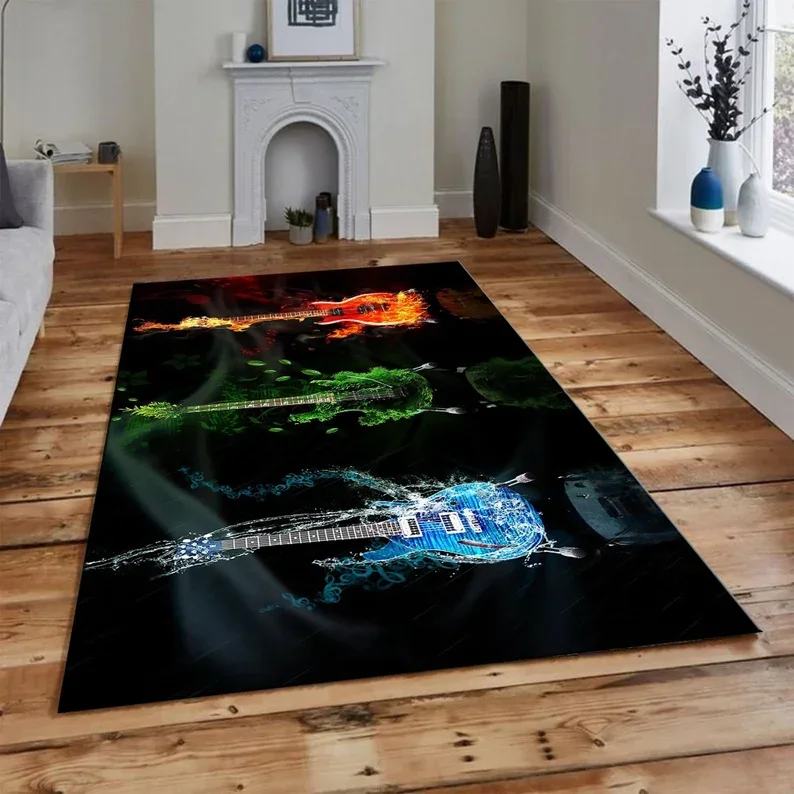 Electric Guitar Rug Music Room Art Carpet Living Room Bedroom Home Decoration Carpets