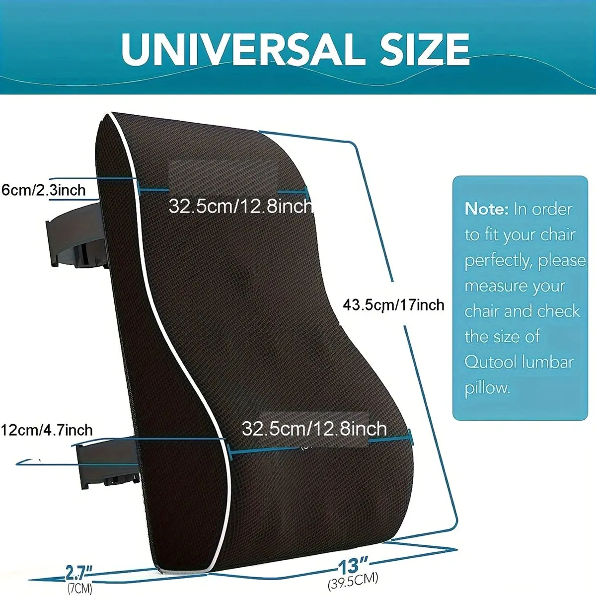 A38F Lumbar Support Pillow Memory Foam Car Seat Waist Cushion Relieve Back Pain Soft and Comfortable for Office Home Car