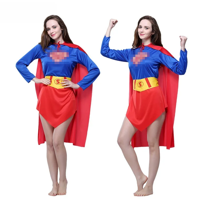 

Костюм Суперженщины для взрослых, наряд для Хэллоуина, косплея, выступлений, танцев, ролевых игр, женский, модный
