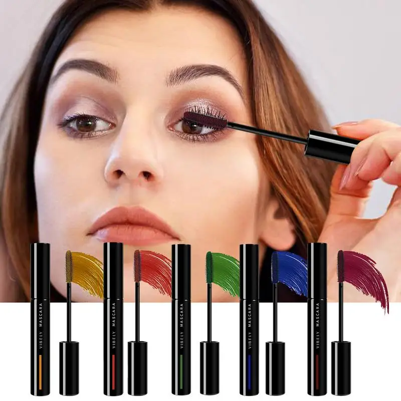 Gekleurde Mascara Waterdichte Snelle Droge Wimpers Curle Extension Make-Up Hick Verlenging Wimpers Cosmetisch 5 Kleuren 3d Mascara