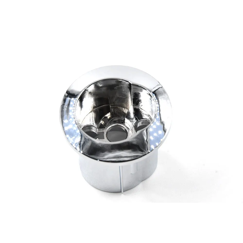 AH0001800R  Dual Flush Push Button Half Moon Style For ROCA Cistern D2D Threaded Push Rods Short Body Chrome