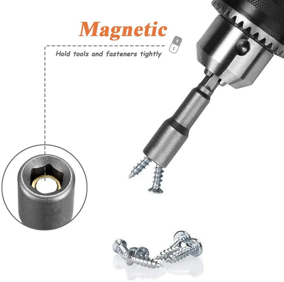 6-19MM1/4” Impact Socket Magnetische Moer Schroevendraaier Power Boor Set Adapter Bolt Drivers Repareren Tool