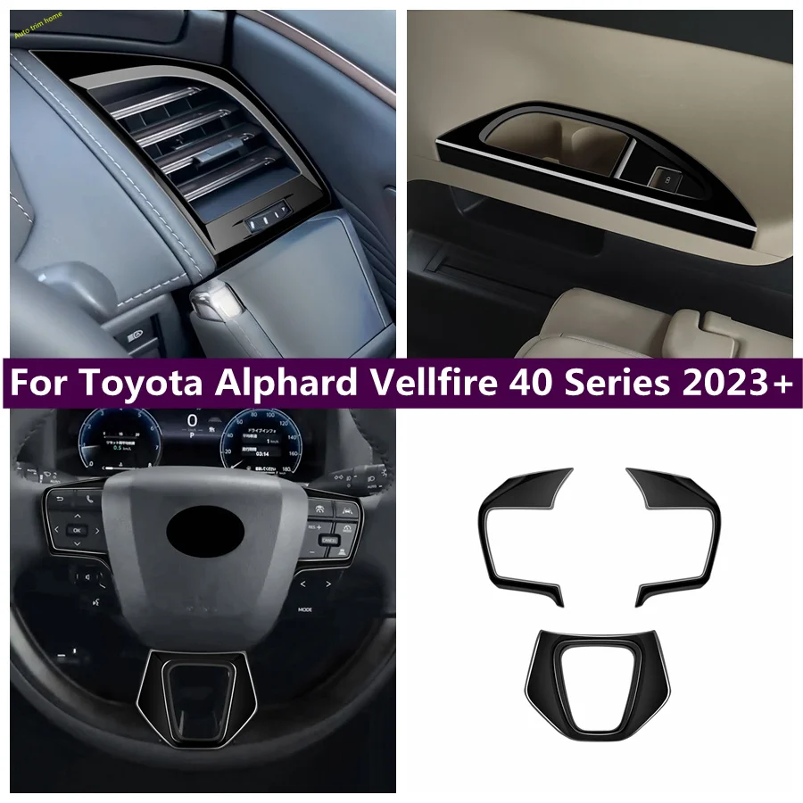 

Steering Wheel / Water Cup Holder / Air Conditioning Outlet Vent Cover Trim Fit For Toyota Alphard Vellfire 40 Series 2023 2024