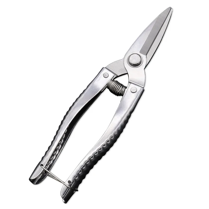 

Straight Head All Stainless Steel Blade Household Pruning Shears Powerful Fruit Garden Scissors with Automatic Return Spring