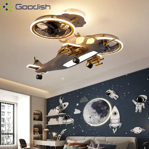 Nordic Ceiling Fan Light Helicopter Silent Oscillating Blades Lamps for Living Dining Room Bedroom Home Decoration Chandelier