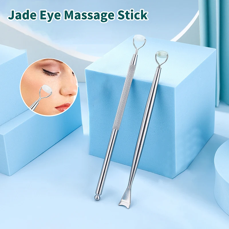 

Eye Anti Wrinkle Natural Jade Roller Guasha Two-Sided Skin Scraper Facial Stone Firming Face Anti-Aging Puffy Eyes Massager