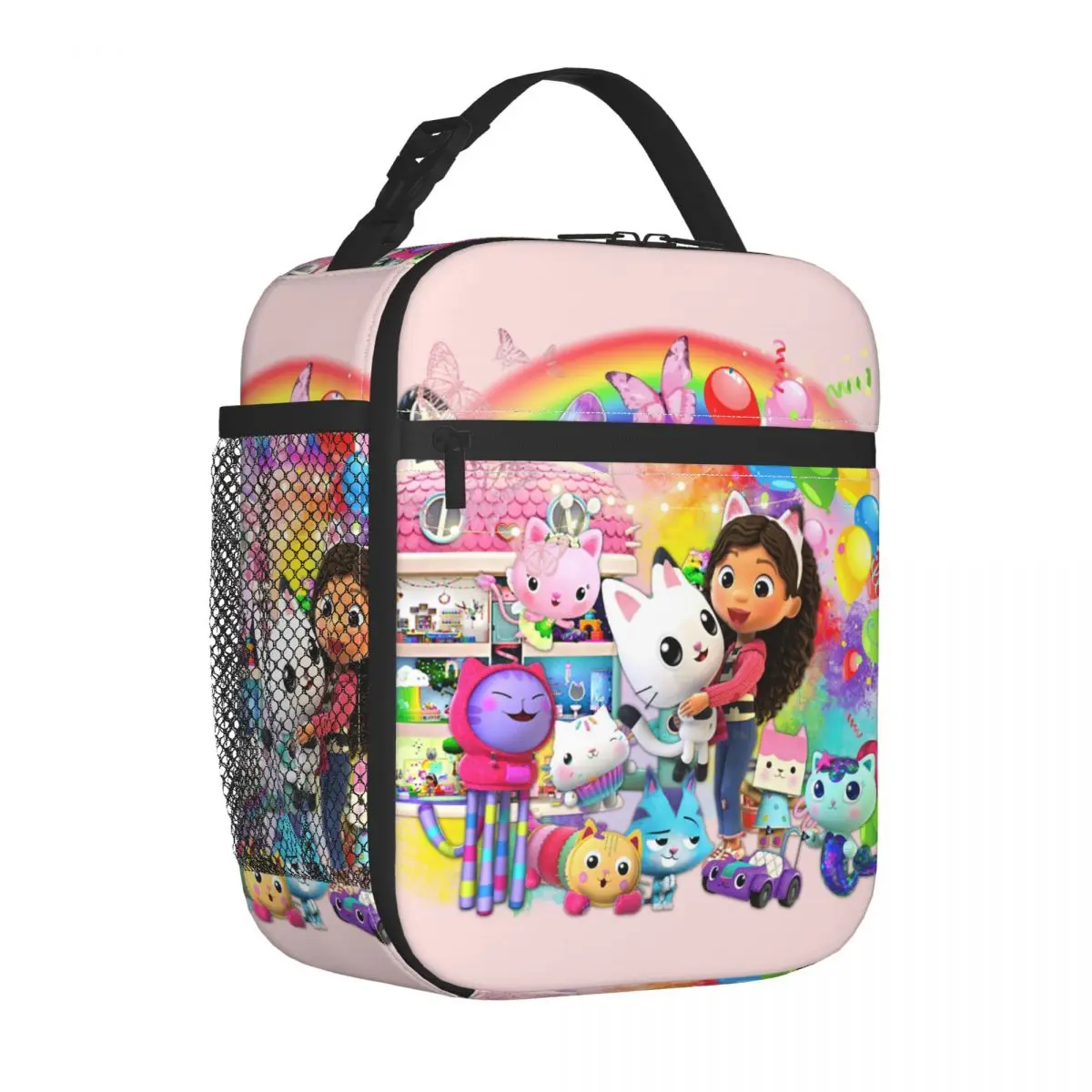 Gabbys Dollhouse Portable Lunch Box Women Multifunction Cartoon Anime Tv Thermal Cooler Food Insulated Lunch Bag School Children