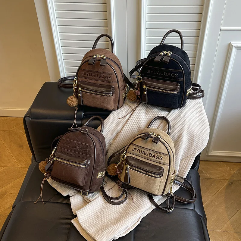 محفظة ظهر عصرية 2 في 1 قابلة للتحويل 2022، حقيبة كلاسيكية من جلد الغزال غير اللامع للنساء، حقيبة ظهر كروس للاستخدام اليومي