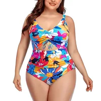 One Piece Floral Printed Women Plus Size Swimsuits Cutout Tummy Control Sexy Swimwear 2024 Summer Female Monokini Bathing Suit - Image 3