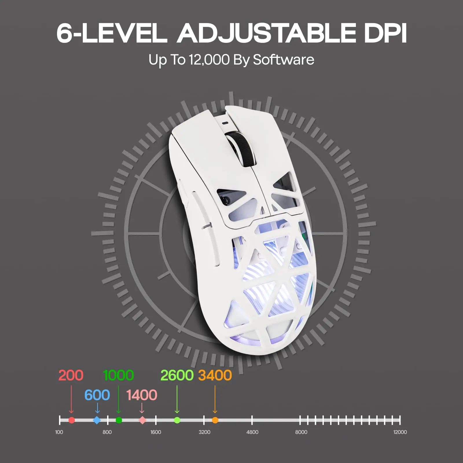 AULA SC620 Lightweight RGB Gaming Mouse Hollow Shell 67g 2.4GHz Bluetooth Wired 3 Modes PAW3311 12000DPI Programmable Fire Key