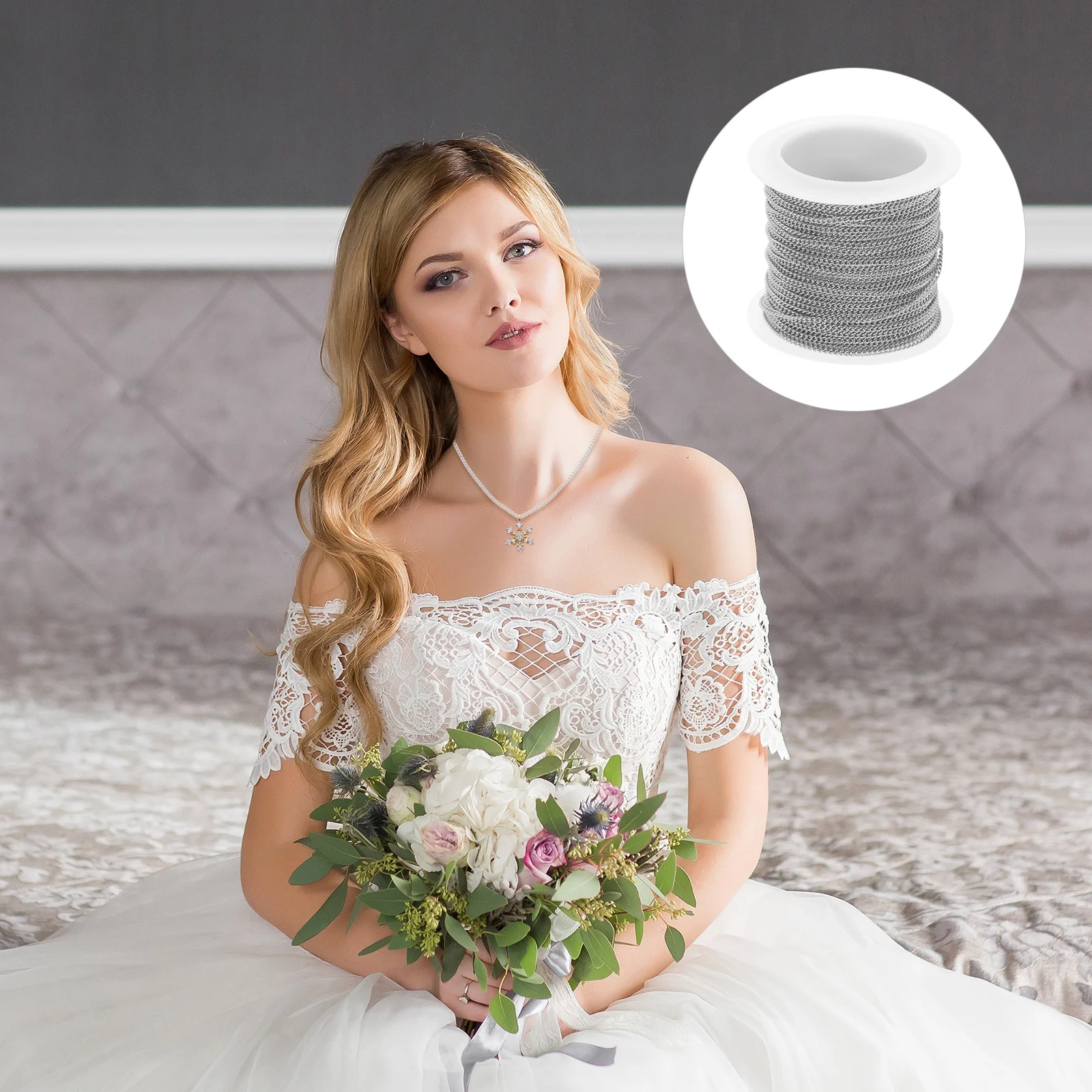 1 Roll Copper Chain Jewelry Chain Exquisite Detail Multipurpose DIY Necklace Bracelet Craft Accessory DIY Accessory