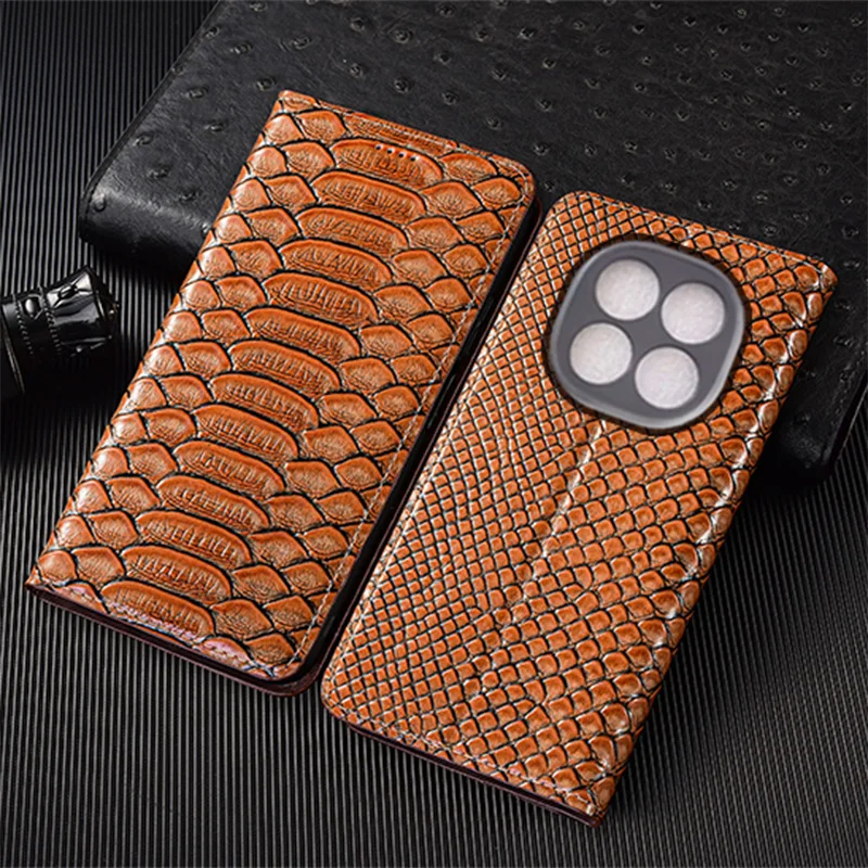 

Genuine Leather Flip Case For Redmi Note 11 11S 11T 12 12S 13 13R 14 15 Poco Pro Plus Max 4G 5G Phone Cover Cases Python Pattern