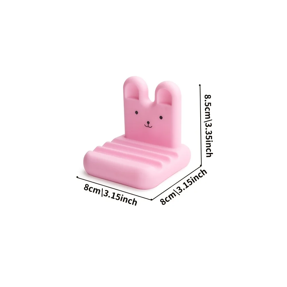 1/2 Piece Random Color Cute Rabbit Phone Stand Ornament, Adjustable Angle for Desktop Use, Compatible with Thick Phone Cases, Suitable for Iphone, Kindle, Ipad, Switch and All Mobile Phones, Halloween and Christmas Gif view 6