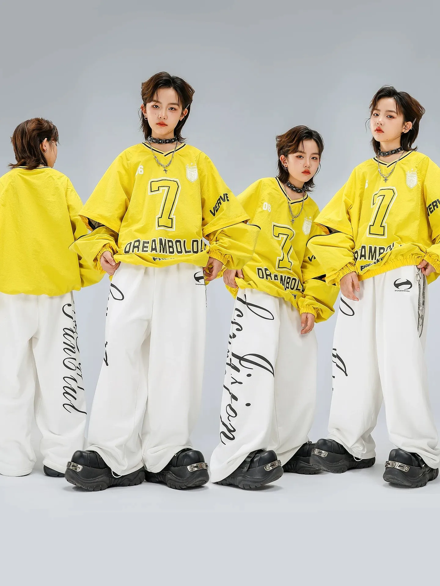 

Children's Hip Hop Street Dance Outfit Cool Faionable Sweatirt Set for Boys And Girls Performance Clothing
