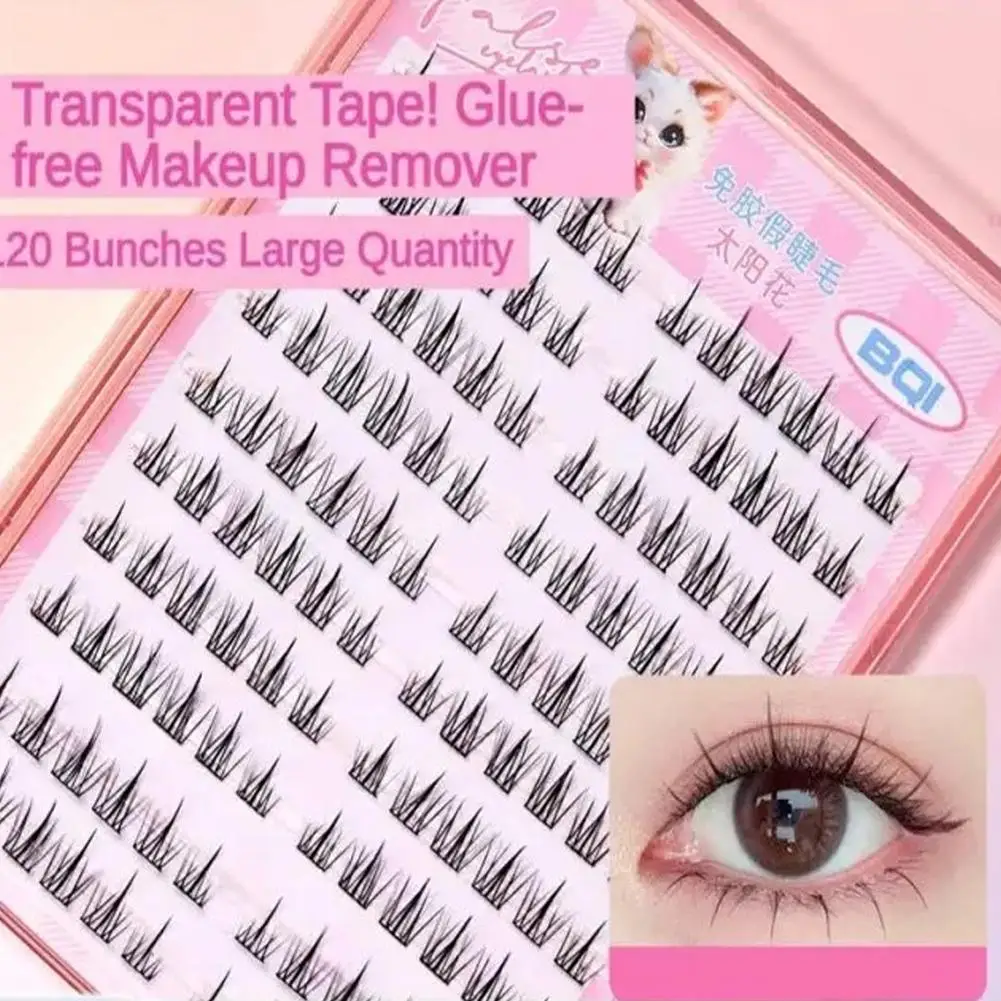 1 Box Großvolumige Klebstofffreie Falsche Wimpern Einzelcluster 10-12MM C-gebogen Natürliche Selbstklebende Falsche Wimpern