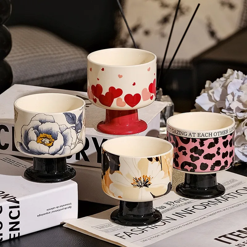 

Ceramic Candle Aroma Cup, Niche Tall Glass, High Appearance Level, Ice Cream Coffee Cup, Mug, Festival Souvenir, Water Cup
