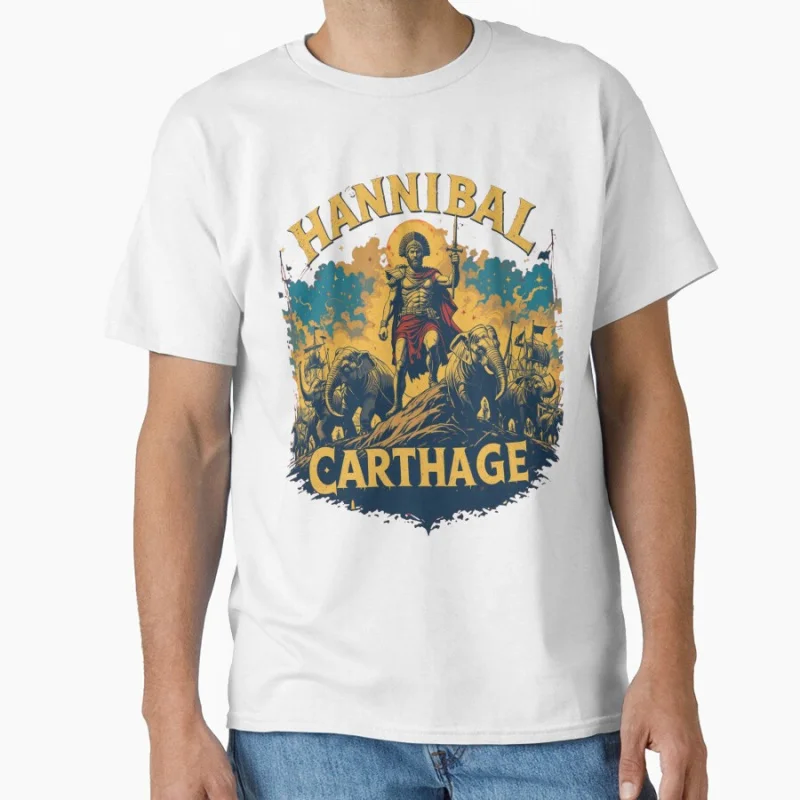 80s horror movie Hannibal barca carthage tunisia amazigh elissa scary film silence of the lambs T-shirt Large size Adult Tops