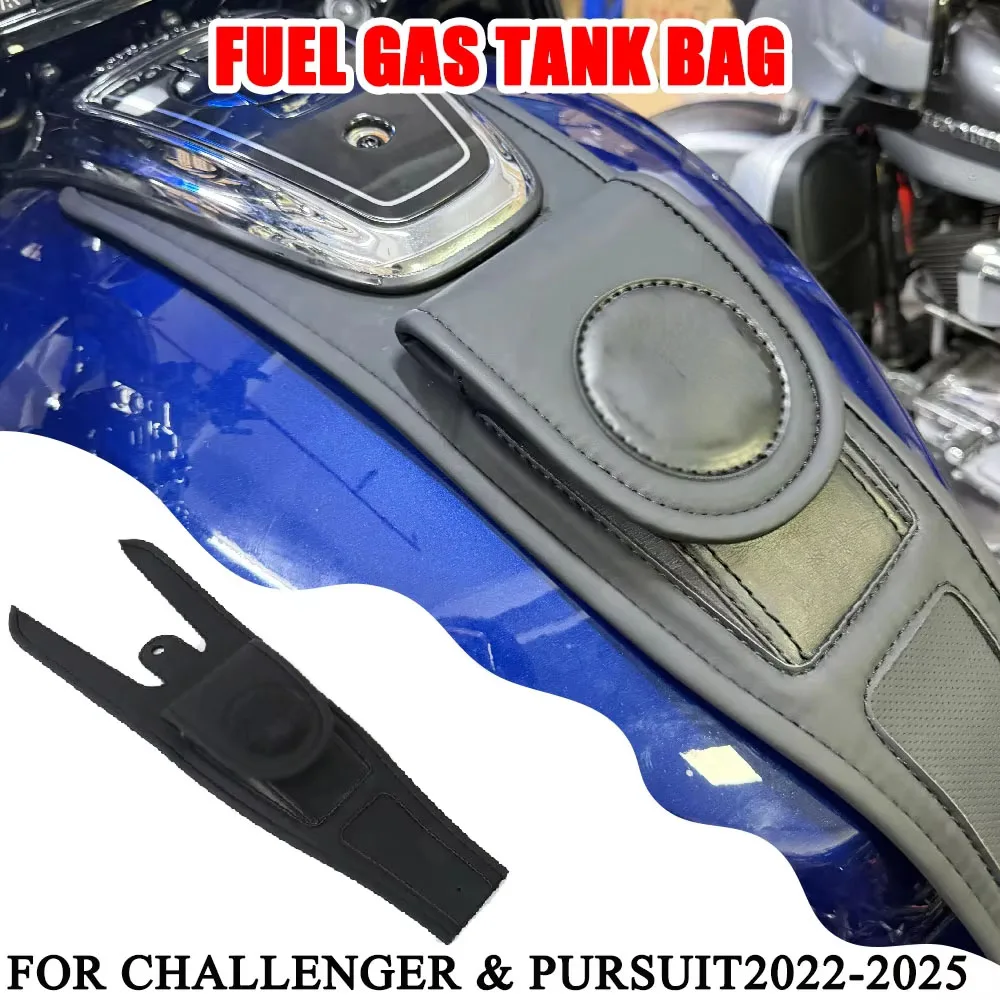 

Black Leather Gas Tank Bag For Indian Challenger Pursuit 2022-2025 Upper Tank NEW STYLE Motorcycle Fuel Tank Pack Accessory