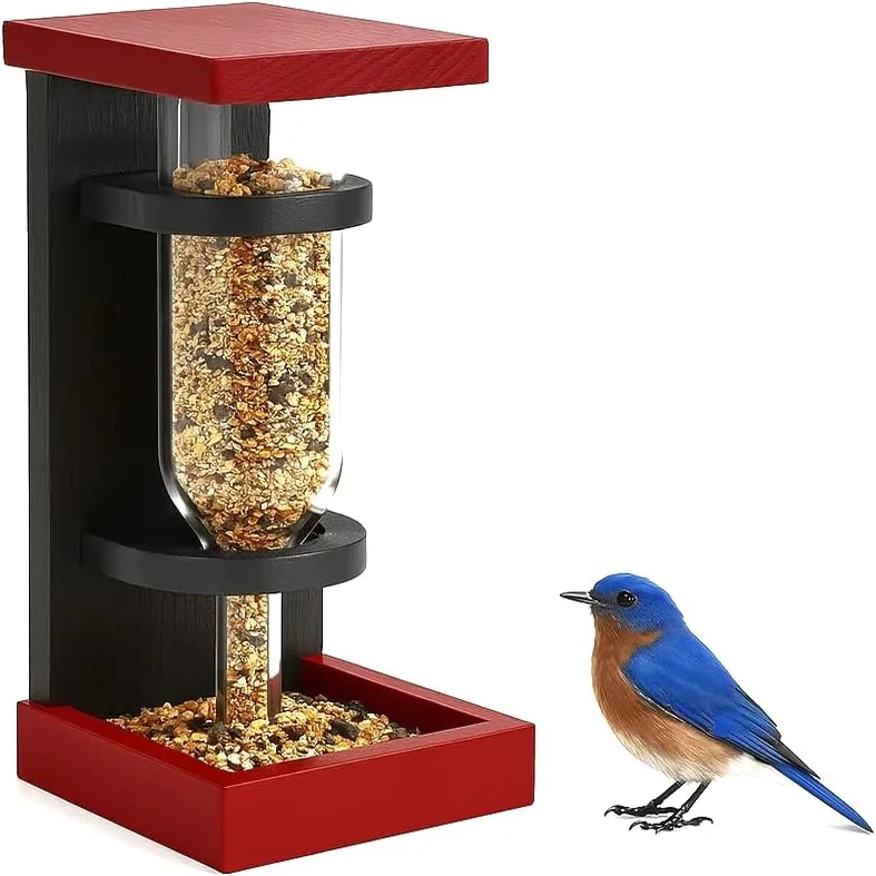 

Уличная кормушка для птиц, автоматическая кормушка для бутылок красного вина, садовый орнамент, подходит для диких птиц