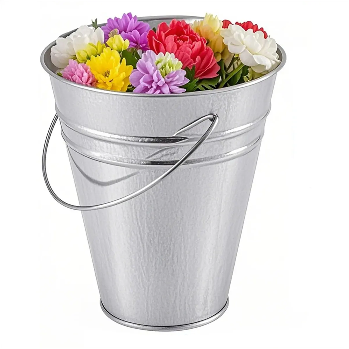 

Ведро из оцинкованного металла с ручкой, 16 шт., оцинкованное ведро для цветов для балконов, садов, патио, офисов, вечеринок