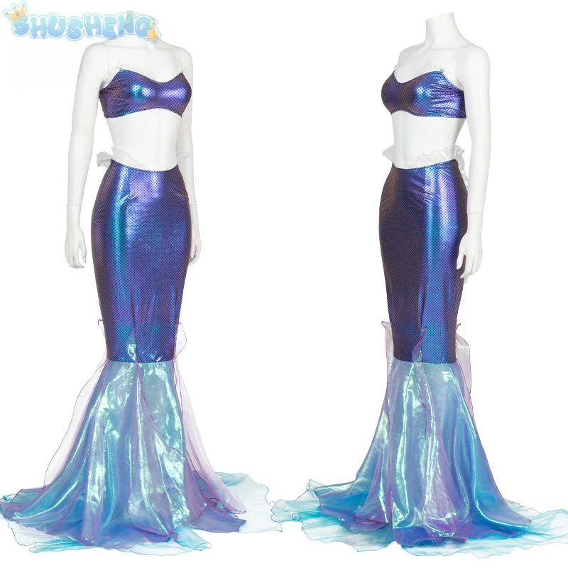 Neue Filme Ariel Mädchen Prinzessin Kleid kleine Meerjungfrau Cosplay Kinder Kostüm Party Karneval Kinder Halloween Kleidung Erwachsene Set