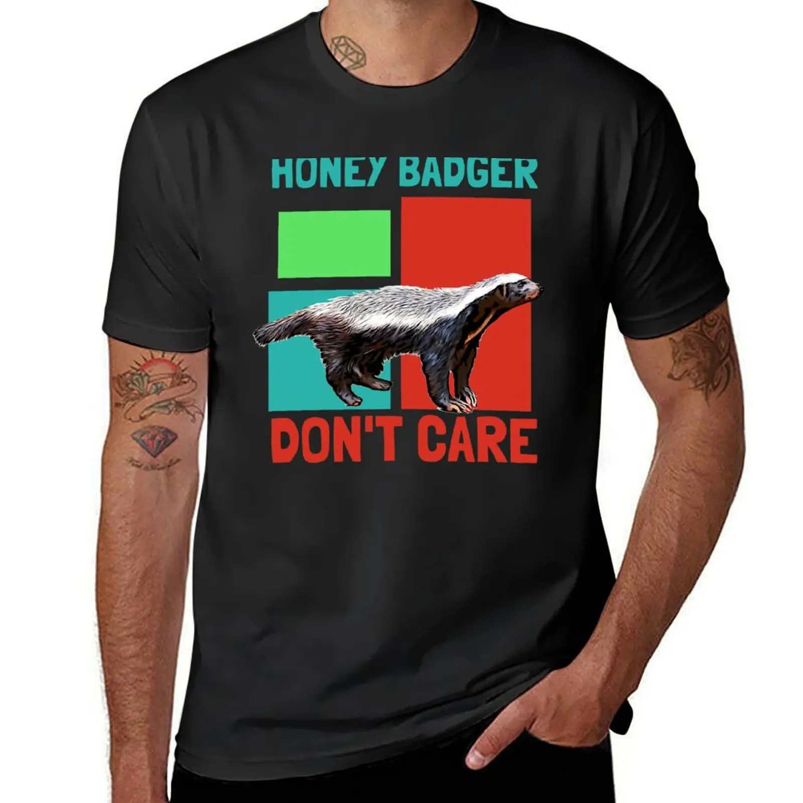 

Honey badger don't care T-Shirt anime tees funnys new edition mens white t shirts
