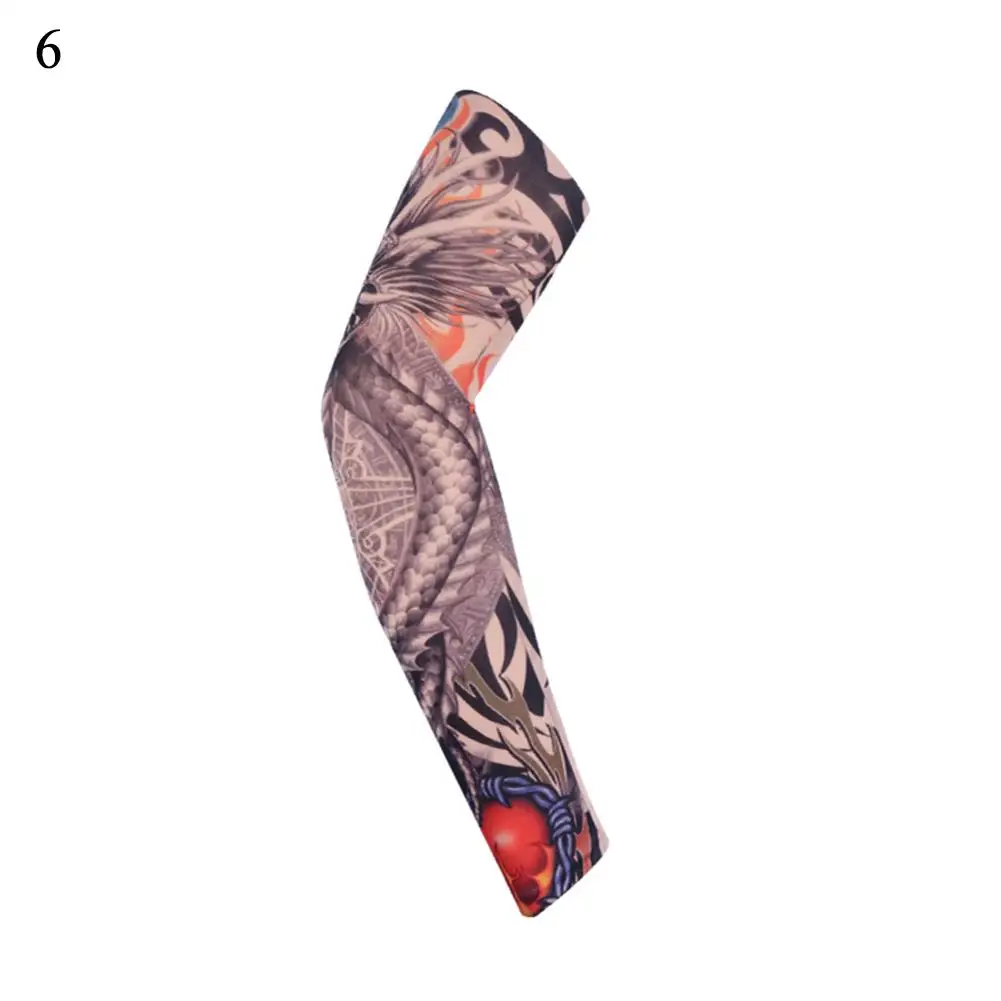 1PC Tragbare Frauen Männer Arm Tattoo Ärmeln Sommer Kühlung Outdoor Sport Lauf Arm Ärmel Nahtlose Arm Abdeckung Sonnenschutz