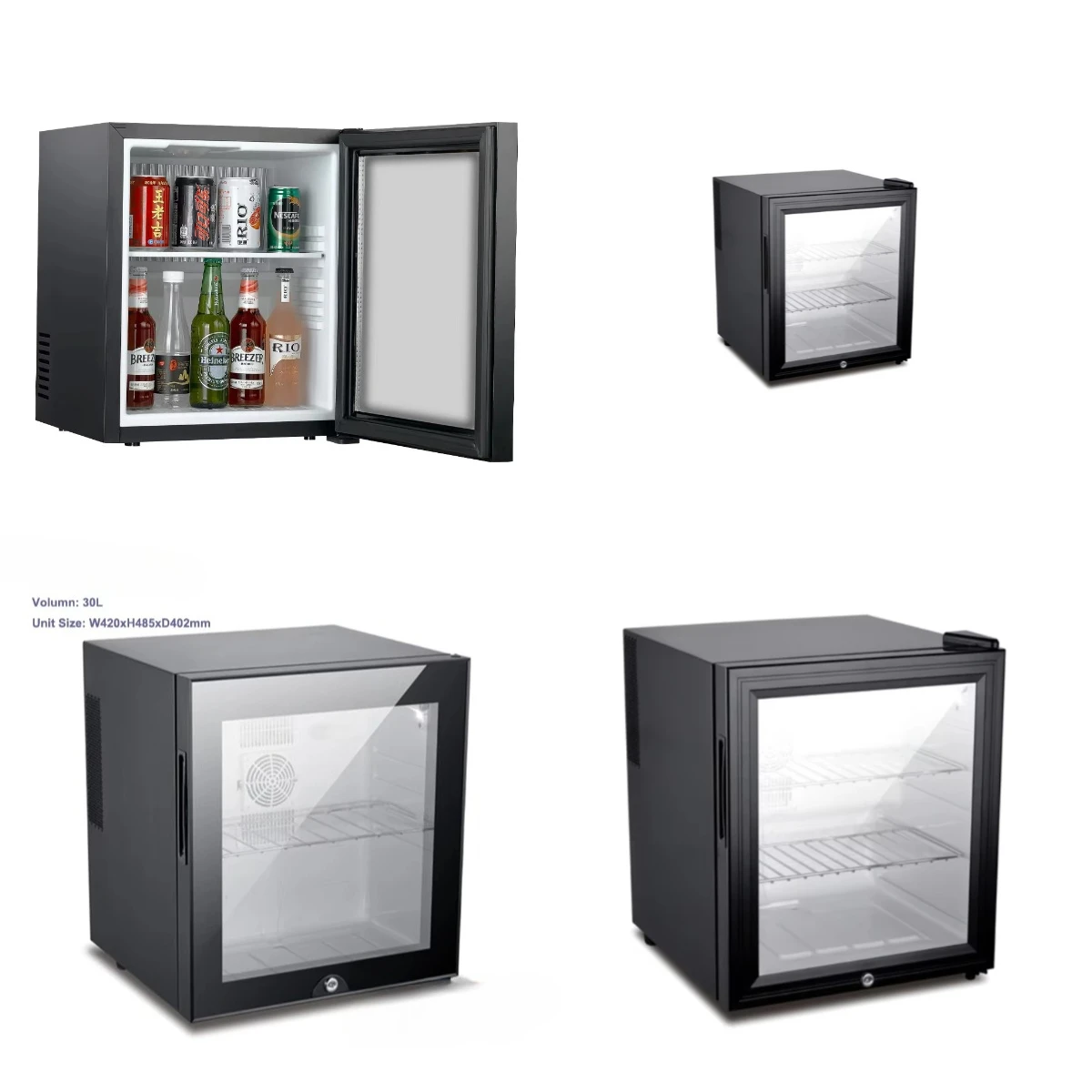 

Portable Mini Bar Fridge Glass Door Beverage Cooler Thermoelectric Table Refrigerator