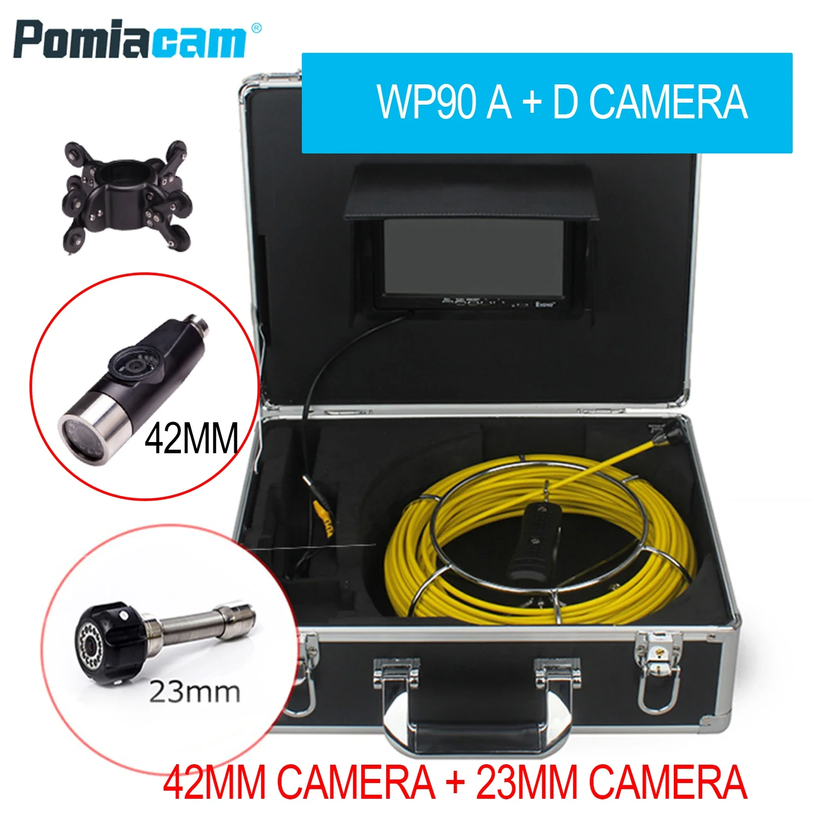 

endoscope pipe inspection camera WP90AE with 23mm camera with 42mm dual camrea video recording with 8GB card with WIFI