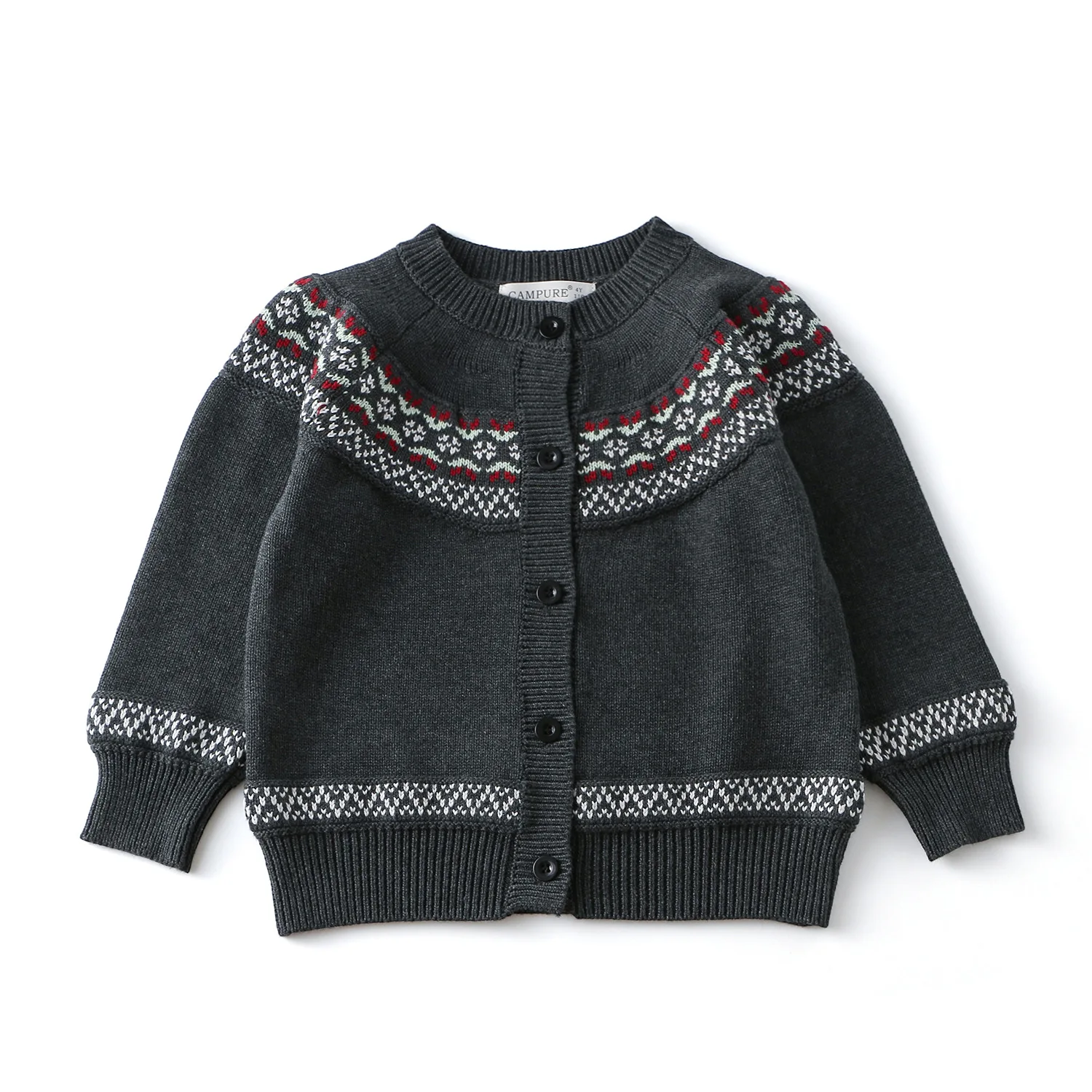 Bellbell Autumn Kids Girls Sweater Ins Infant Babys Girls Jacquard Knit Cardigan Loose Toddler Girls 1-6Yrs Round Collar Coats