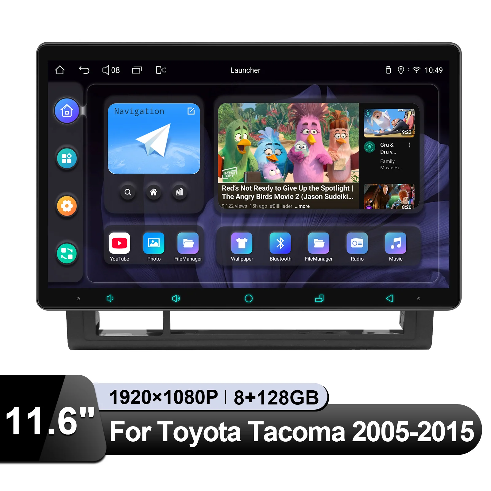 JOYING Upgrade 11.6 Inch Android Car Radio Stereo Multimedia Video Player For Toyota Tacoma 2005-2015 With Apple CarPlay