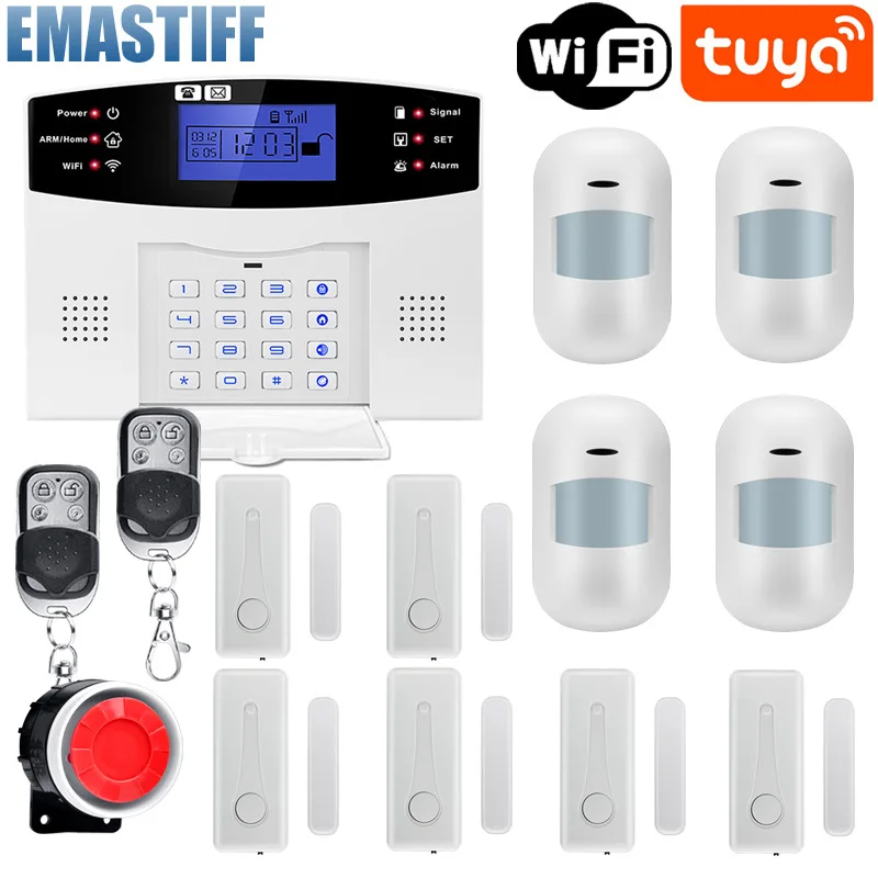 

Приложение TUYA GSM и WIFI Домашняя охранная сигнализация Беспроводная сигнализация с дистанционным управлением хостом