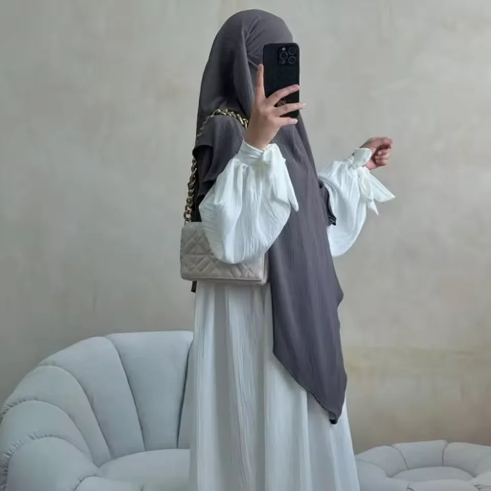 

Eid Prayer Garment Long Khimar Women Hijab Abaya Robe Ramadan Muslim Arab Niqab Headscarf Nikab Turkey Headdress Islam Clothing