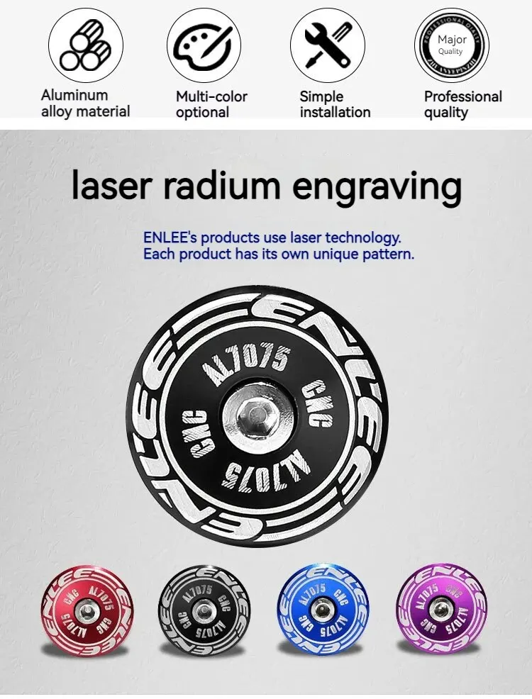 ENLEE 1 Paar Bike Grip Griff Bar End Kappe Aluminium Legierung MTB Lenker Griffe Stecker Kappen Für Fahrrad Lenker Zubehör – Detail 2