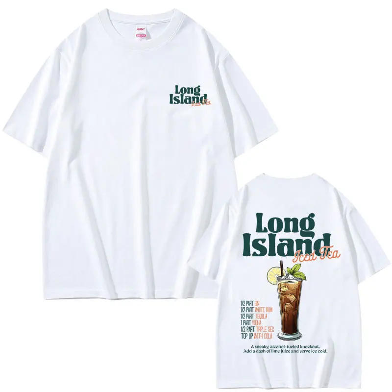 

Funny Long Lsland Iced Tea Cocktail Art Aesthetic Graphic Print T Shirts Men Women Casual Oversized T-shirts Men's Cotton Tshirt