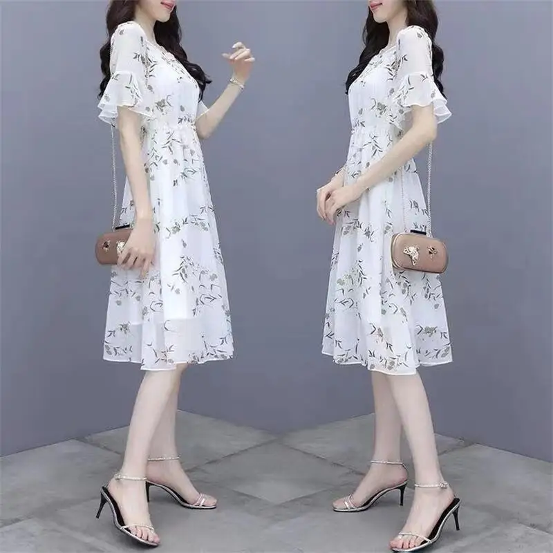 Vestido longo solto de verão elegante e lazer