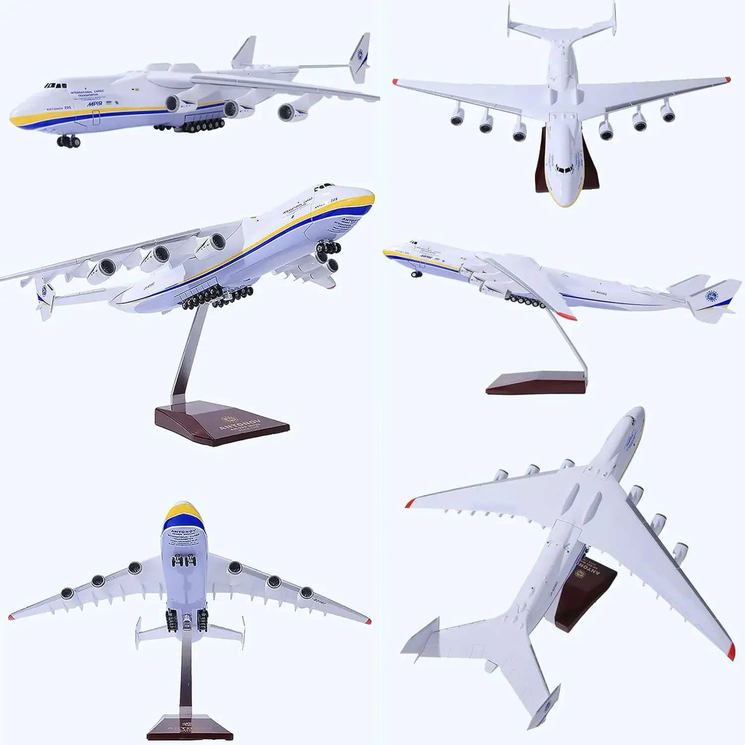 1:200 Antonov An-225 aerolíneas  transporte molo  avión 42CM avión fundido a presión  plástico  resina an225 para co