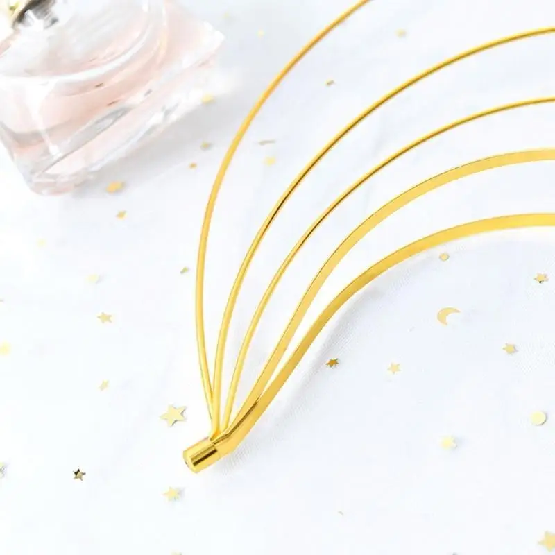 

652F Vintage Bridal Crown Wedding Headband Multilayer Tiaras Hairband Party Accessory