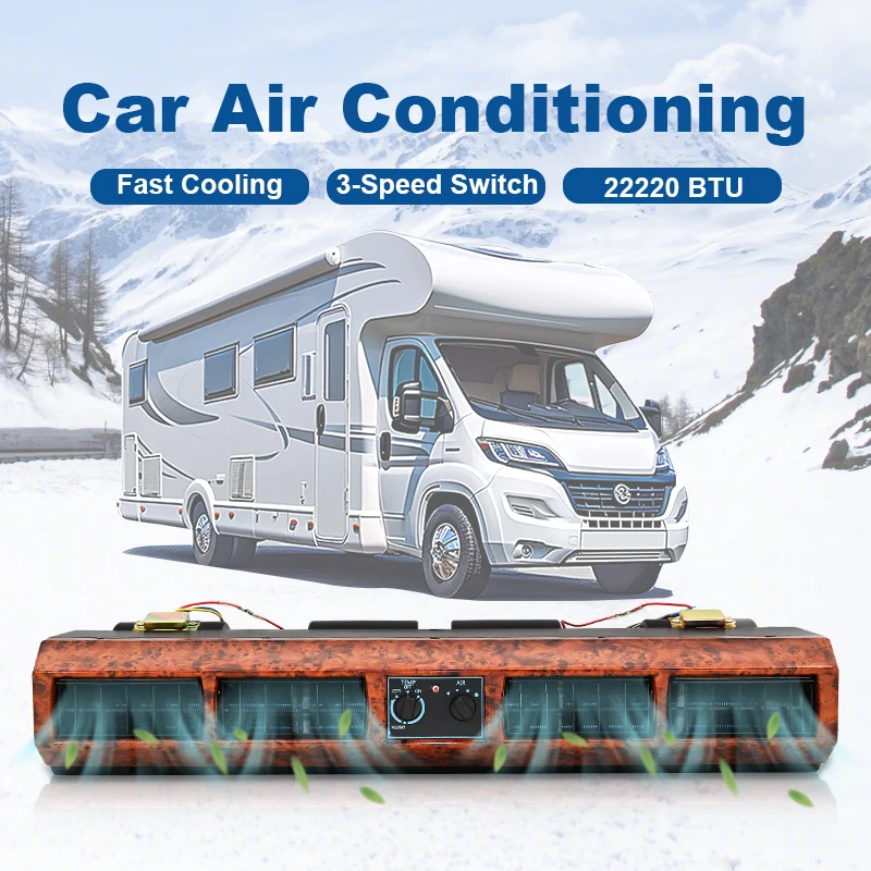 223-Peach Wood Universal 24V/12V Car Air Conditioner: Premium Robust  Materials & Innovative  Heating & Cooling Evaporator