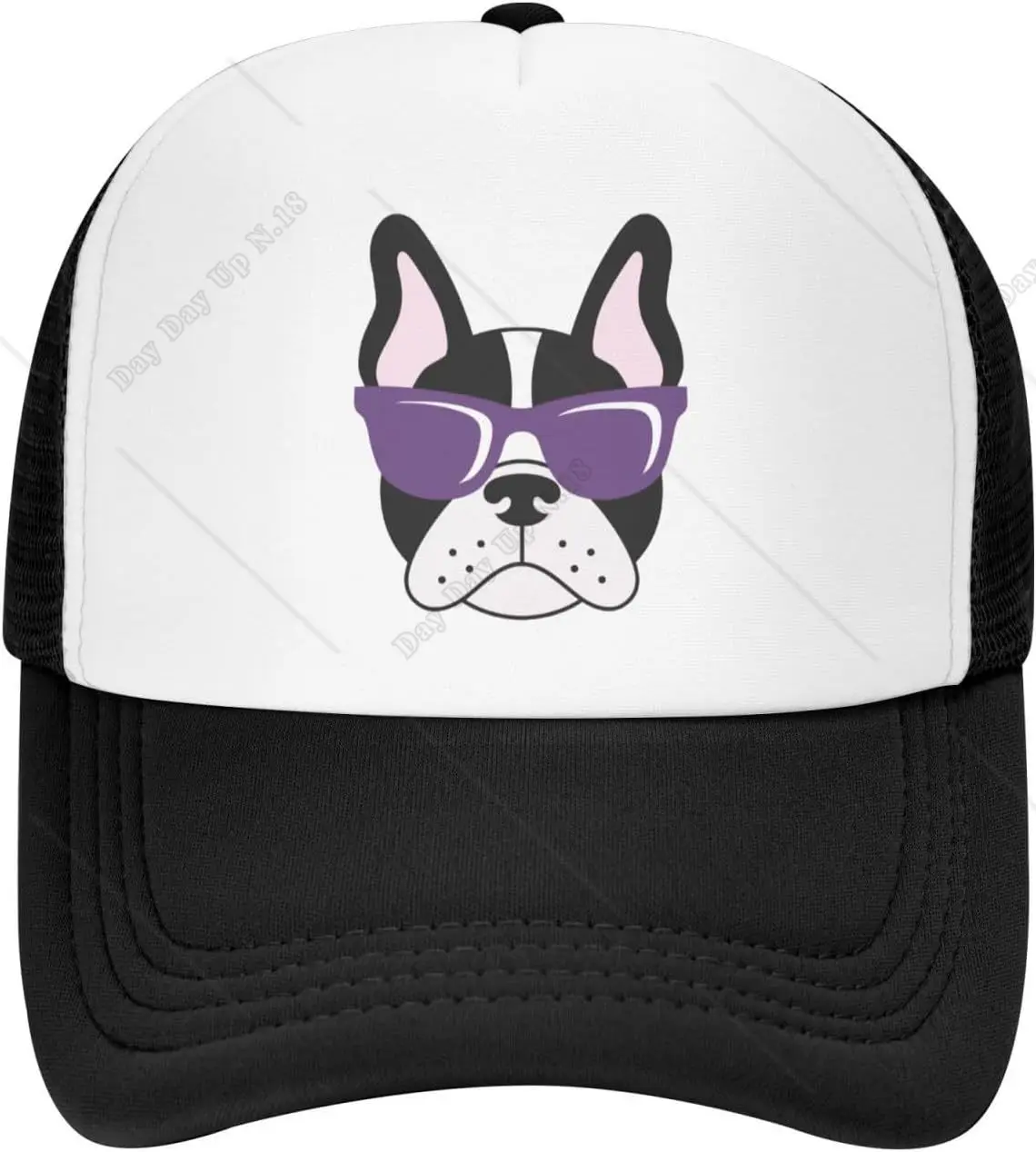 Mesh Dad Hat Adjustable Washed French Bulldogs Sunglasses Baseball Dad Cap Funny Distressed Ball Trucker Cap