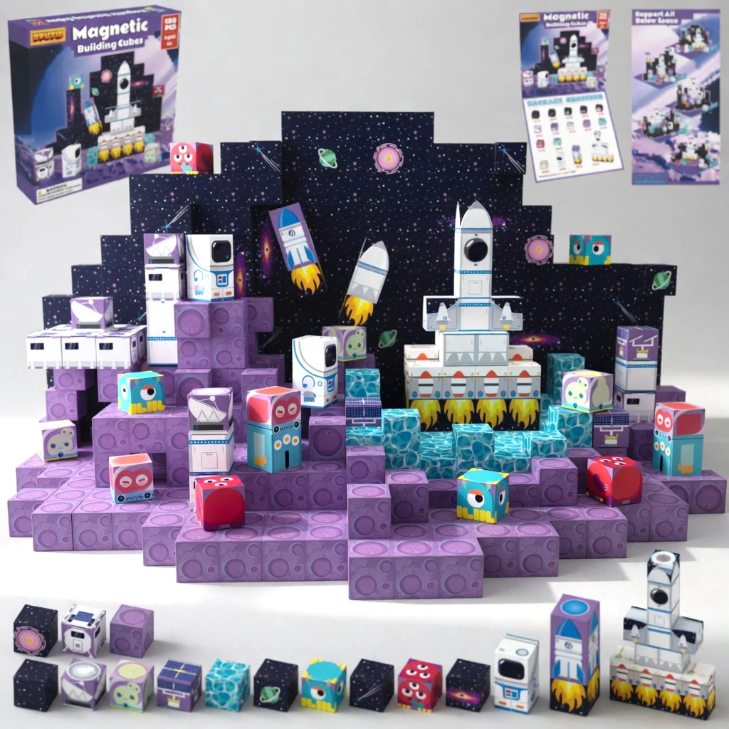 Bloques Magnéticos NUEVOS de Nave Espacial, Modelo 3D de Astronauta, Set de Construcción, Juguete Educativo STEM Creativo, Regalo Navideño para Niños, Decoración para el Hogar