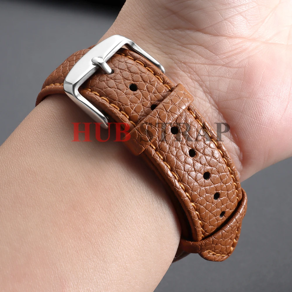 10/12/14/16/18/19/20/21/22 mm Litchi-Muster Leder-Uhrenarmband für Herren und Damen, hochwertiges Armband mit Werkzeug – Detail 6