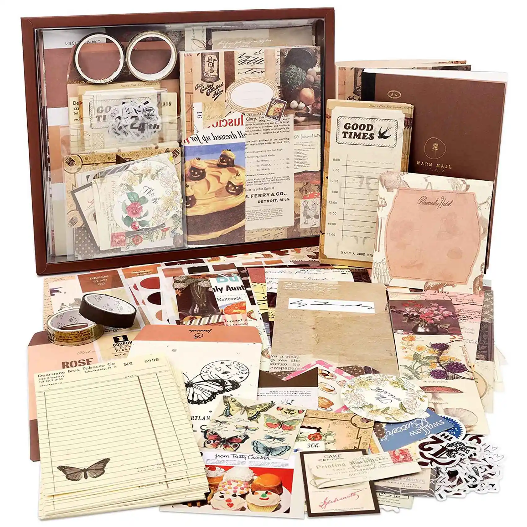 Aesthetic Scrapbook Kit,Junk Journal Kit with Journaling/Scrapbooking Supplies, Gift for Teen Kid (Cocoa Brownies)
