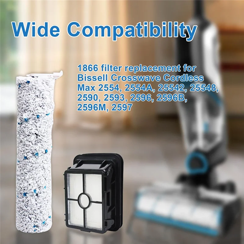 

A98I-для Bissell Crosswave 1866 1785 1868 1713 2225, основная роликовая щетка для влажной и сухой уборки, запасные части для фильтра Hepa