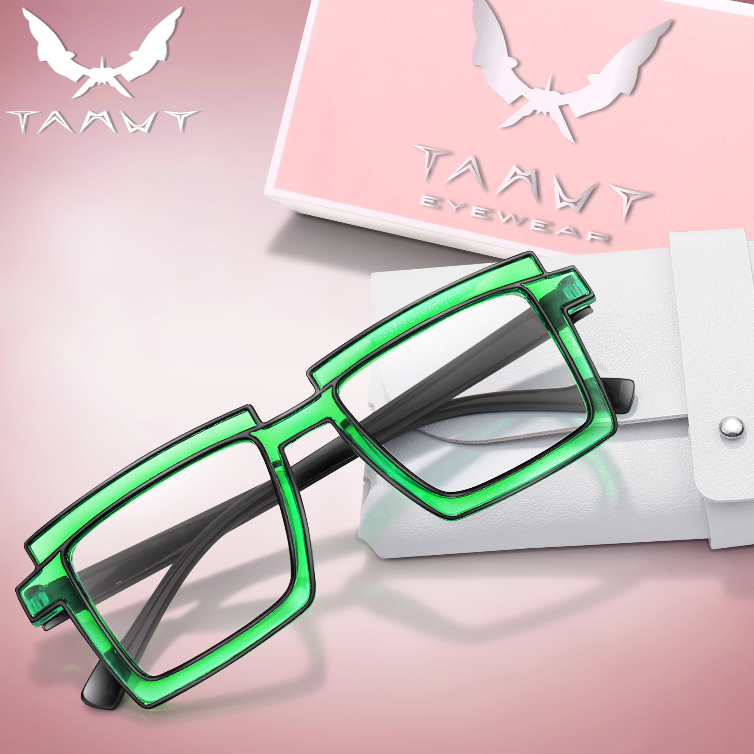 Modische Sonnenbrille für Damen, trendige, niedliche, quadratische, übergroße, transparente Sonnenbrille für den täglichen Outfit, Party, Reisen, Strandurlaub, mit Box – Detail 1