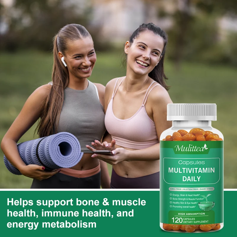 Mulittea Multivitamin-Daily Vitamin & Mineral Helps Immune Mood Balance Brighten skin & Nails Immune Health for Men and Women