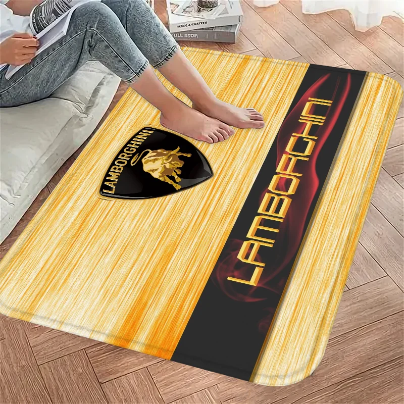 Floor Rug L-Lamborghini Mat for Hallway Doormat Entrance Door Room Mats Custom Rugs Home Bathroom Carpet Carpets Bath Foot House