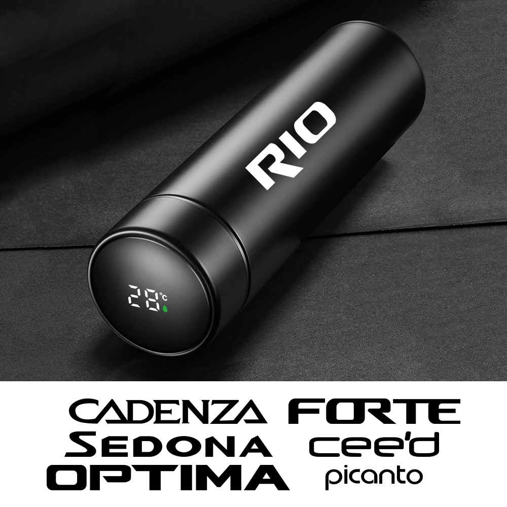 Car Smart Thermos Mug Water Bottle Cup Automobile Accessories For Kia Rio Picanto Ceed Forte Optima Sedona Cadenza K9 Telluride