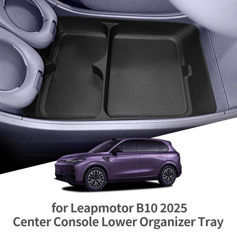 

Car Tray for Leapmotor B10 2025 2026 Center Control Lower Storage Box Interior Accessories Organizer Tidying TPE Black