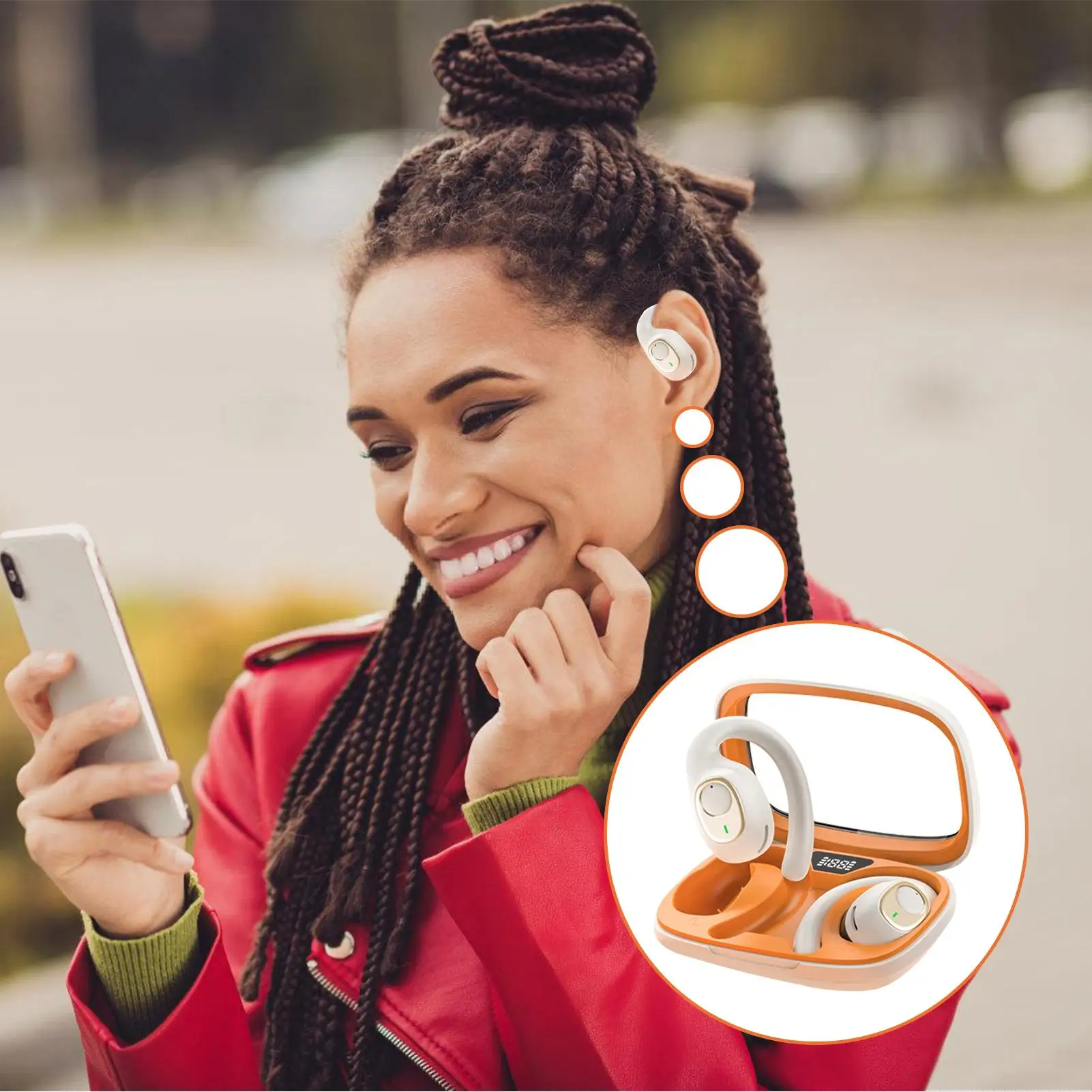 سماعات رأس لاسلكية عالية الدقة فوق الأذن سدادات أذن ستيريو شاشة ديجيتال للرجال والنساء في صالة الألعاب الرياضية والجري